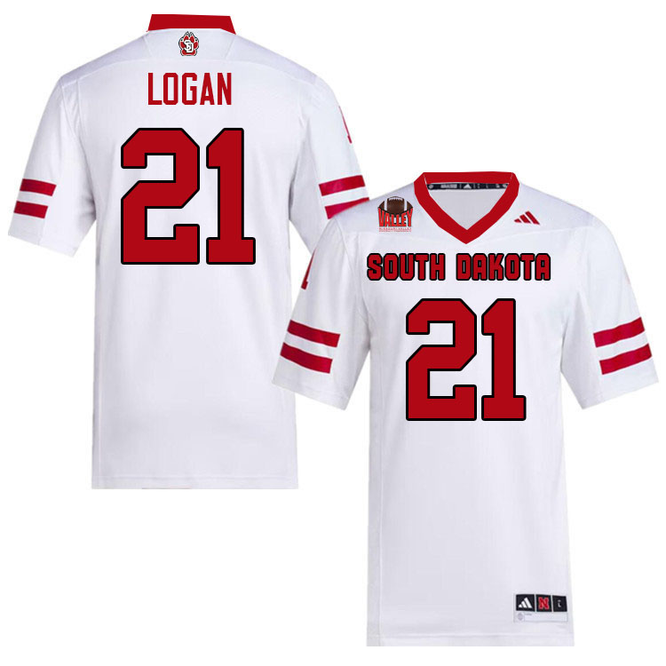 South Dakota Coyotes #21 Stefan Logan College Football Jerseys,Uniforms-White
